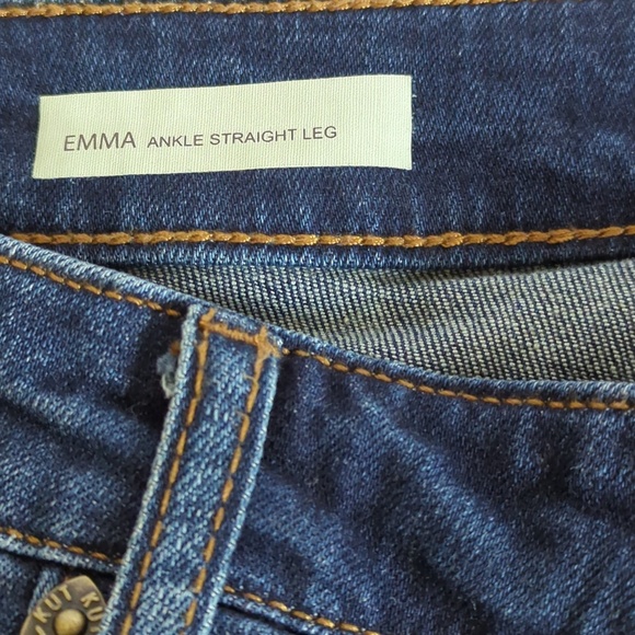 Kut from the Kloth Emma Ankle Straight Leg Distressed Raw Hem Jeans - Picture 12 of 14